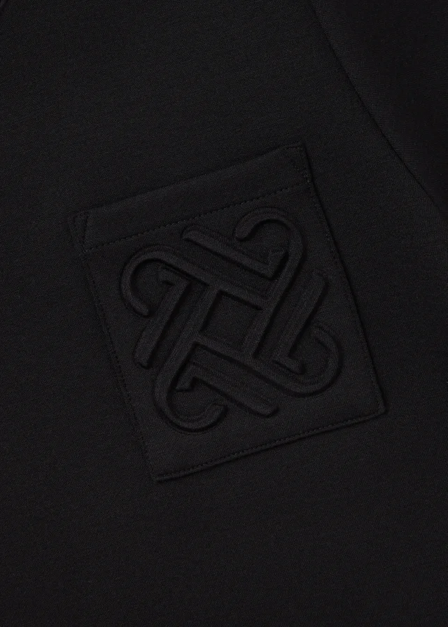 Boys Black Embossed Pocket T-Shirt (7-15yrs)