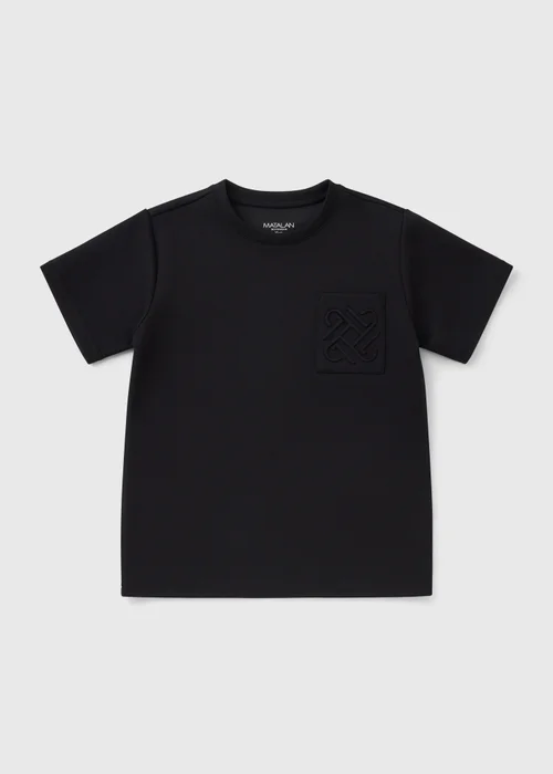 Boys Black Embossed Pocket T-Shirt (7-15yrs) - 7 Yrs Image 1