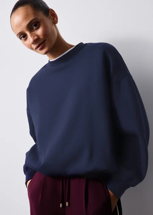 Navy Bubble Hem Sweatshirt - XS Image 1