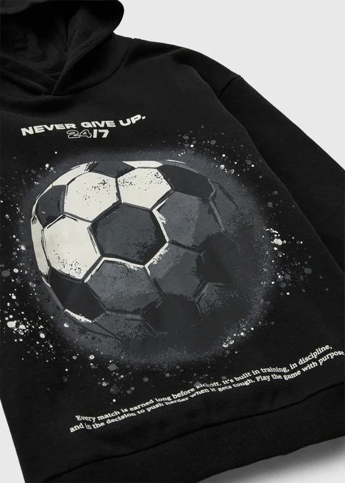 Boys Black Football Graphic Hoodie (7-15yrs) - 7 Yrs Image 2