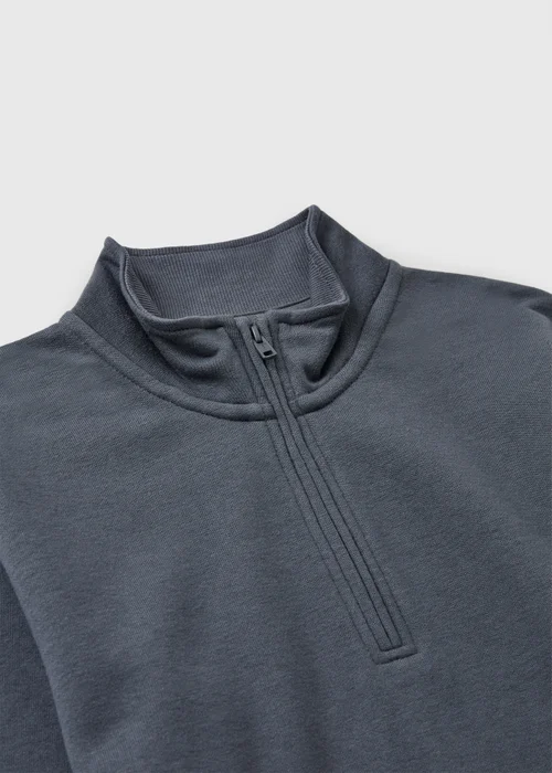 Boys Blue 1/2 Zip Funnel Neck Sweatshirt (7-15yrs) - 7 Yrs Image 2
