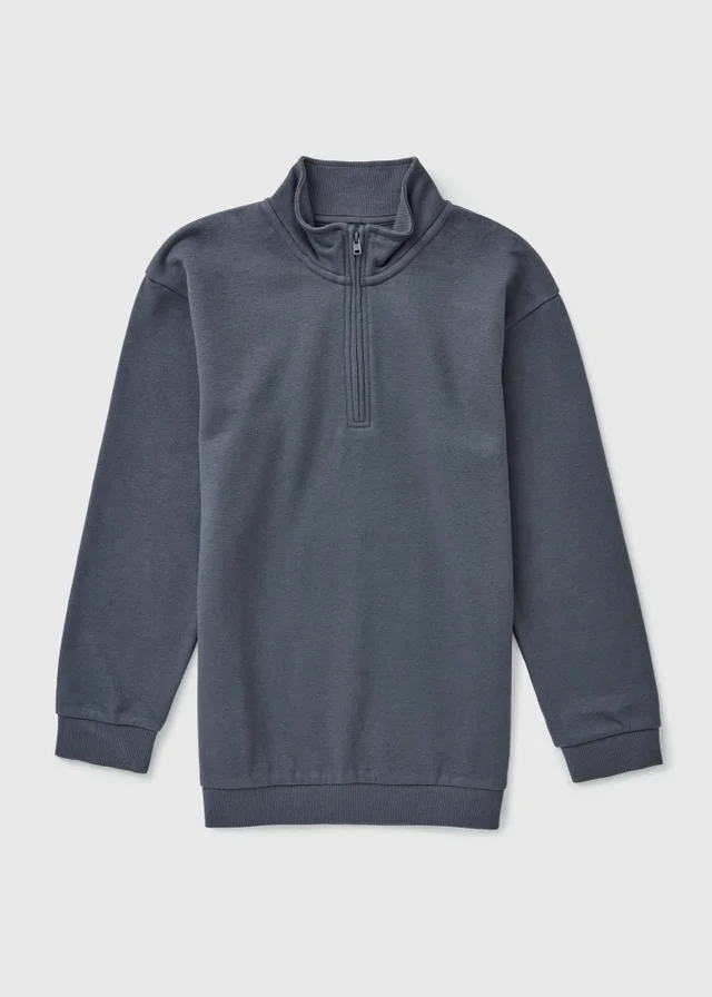 Boys Blue 1/2 Zip Funnel Neck Sweatshirt (7-15yrs)