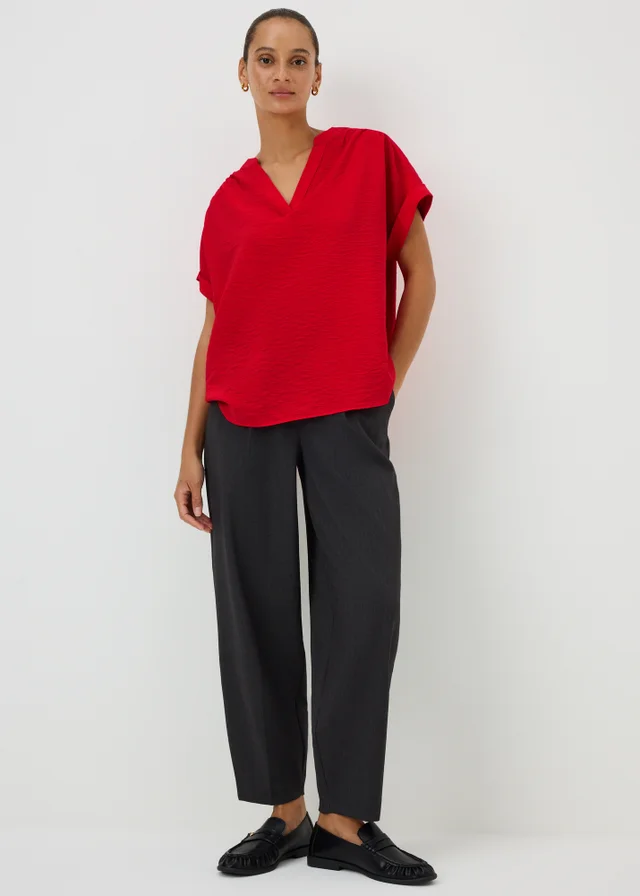 Red Popover Blouse