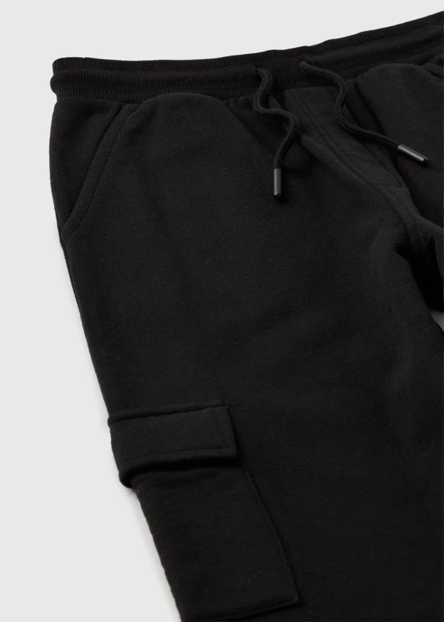 Boys Black Cargo Joggers (7-15yrs)