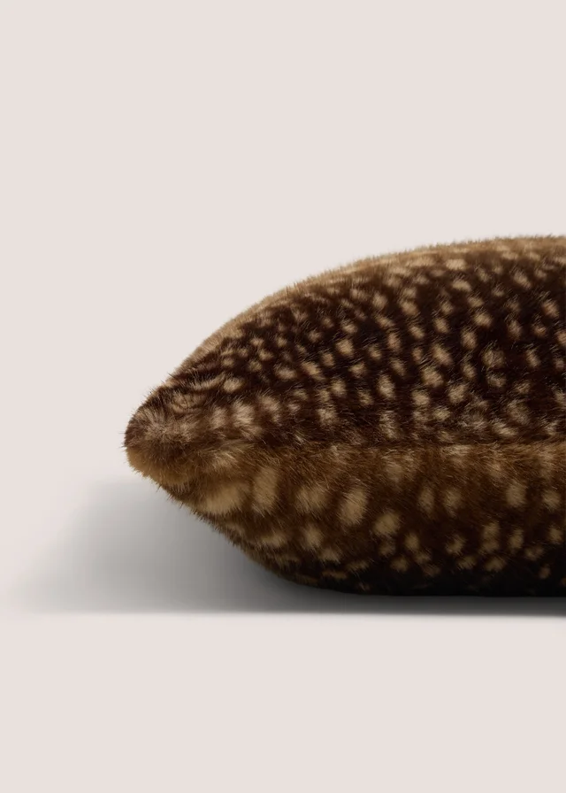 Deer Print Faux Fur Cushion