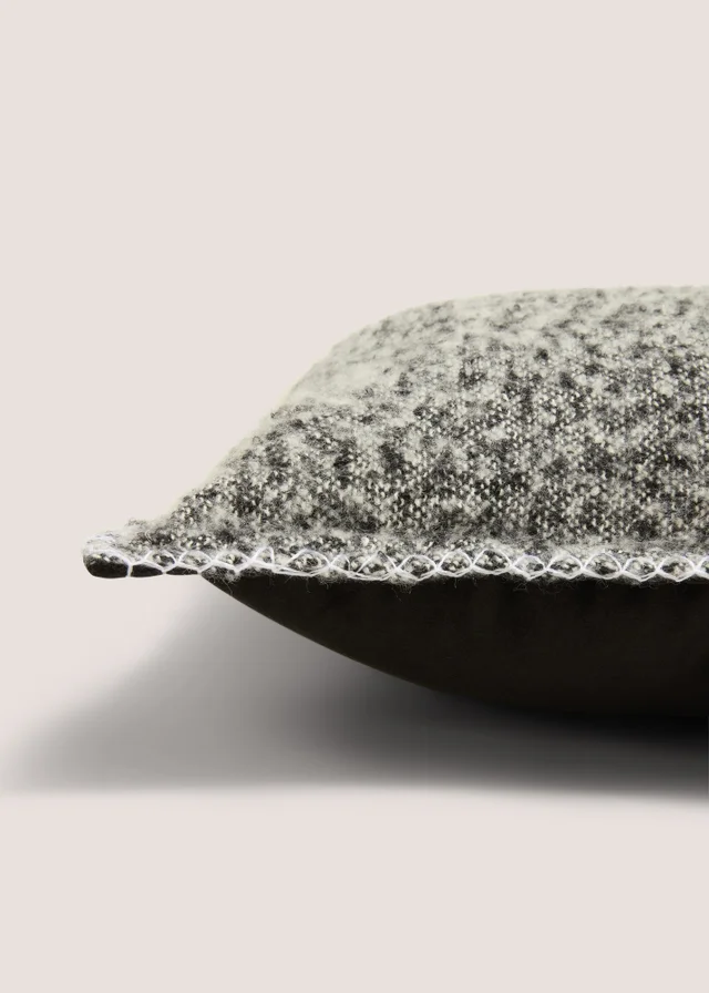 Grey Mohair Check Cushion