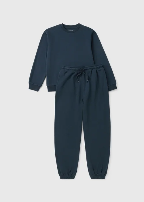Boys Navy Sweatshirt & Jogging Bottoms Set (7-15yrs) - 7 Yrs Image 1