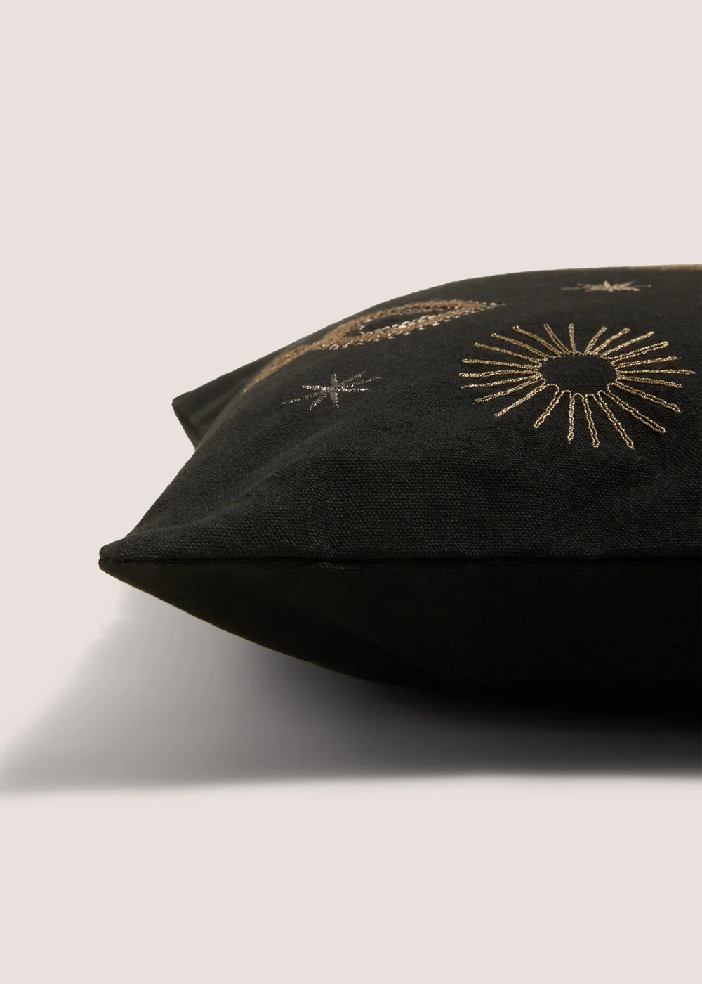 Black Gold Embellished Cushion Image 2