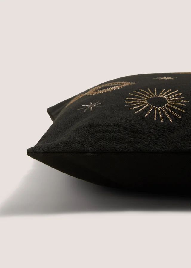 Black Gold Embellished Cushion
