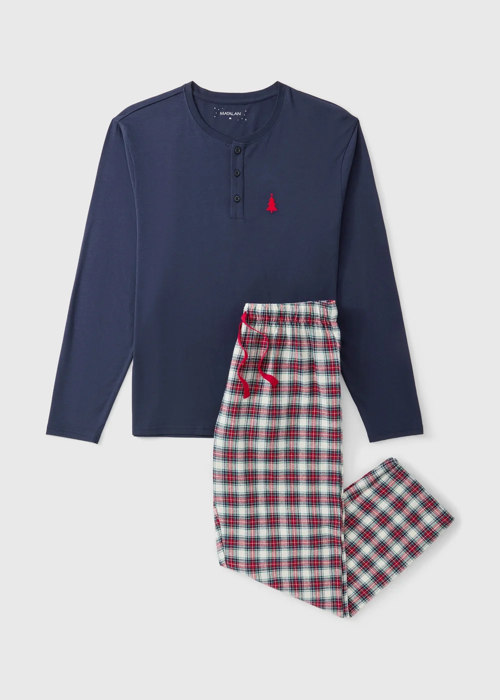 Navy Check Matching Family Christmas Pyjamas - M Image 1