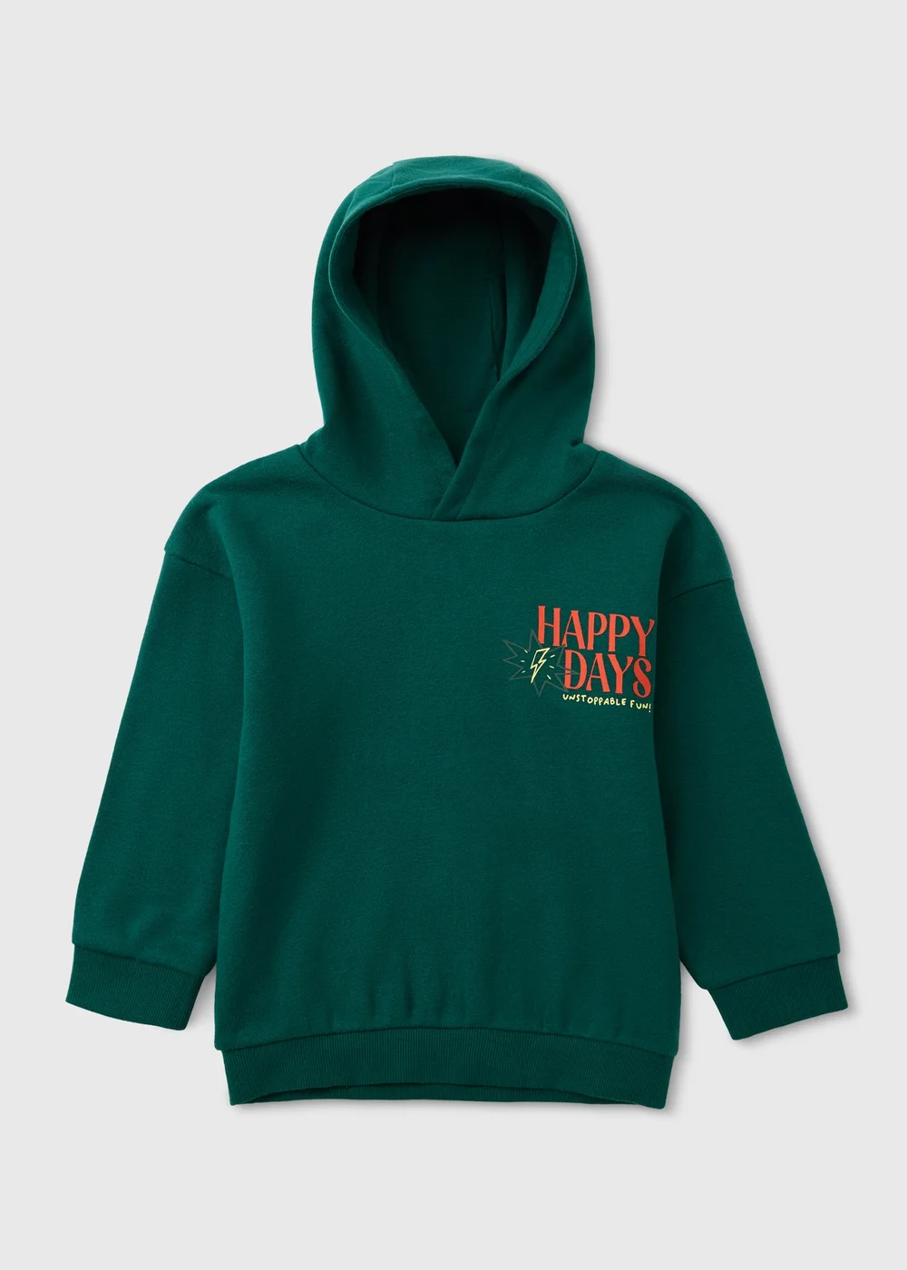 Boys Green Happy Days Hoodie (1-8yrs) - 1-1.5 Yrs Image 1