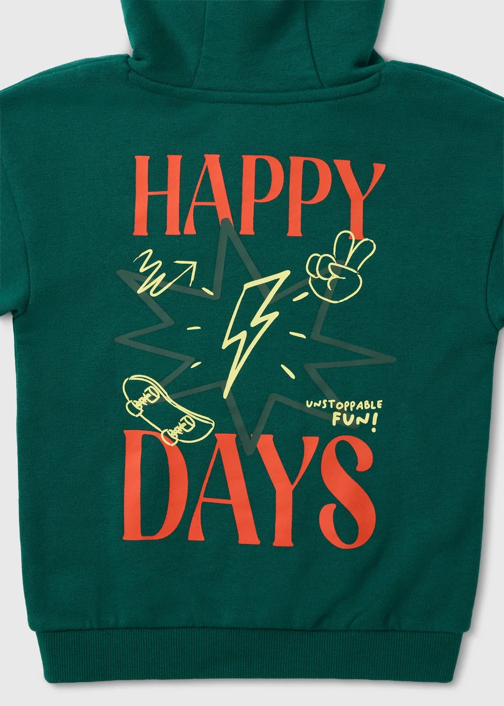 Boys Green Happy Days Hoodie (1-8yrs) - 1-1.5 Yrs Image 2