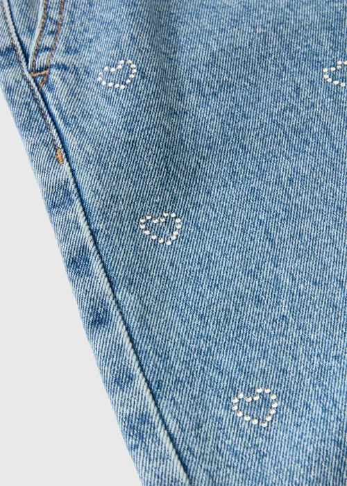 Girls Blue Gemstone Heart Jeans (1-8yrs) - 1-1.5 Yrs Image 2