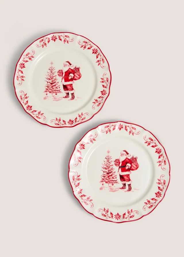 2 Pack Santa Dinner Plate