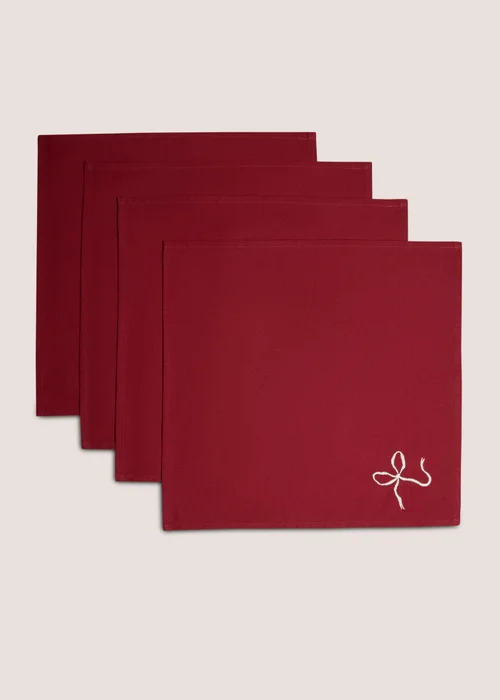 4 Pack Bow Napkins Image 1