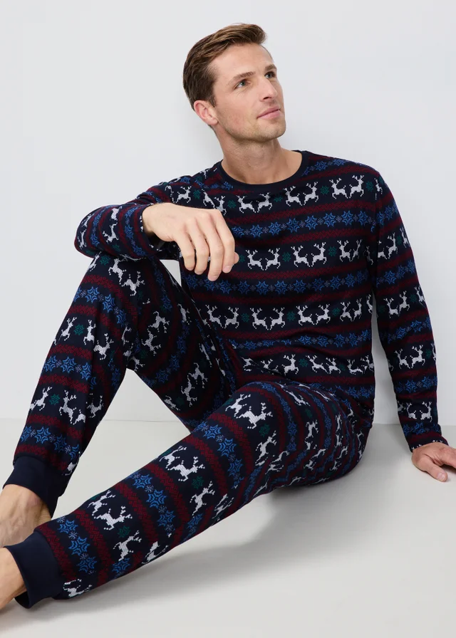 Navy Fairisle Christmas Matching Family Christmas Pyjamas