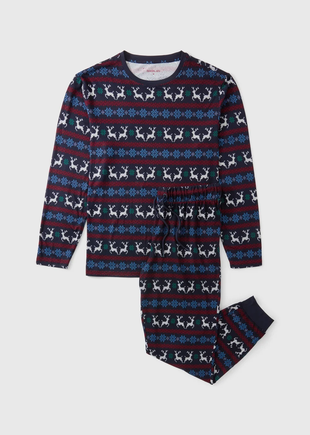 Navy Fairisle Christmas Matching Family Christmas Pyjamas - XS Image 1