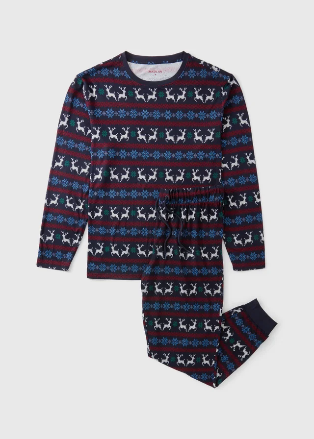 Navy Fairisle Christmas Matching Family Christmas Pyjamas