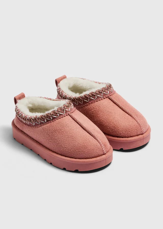 Girls Pink Mule Slippers (Younger 4-12)