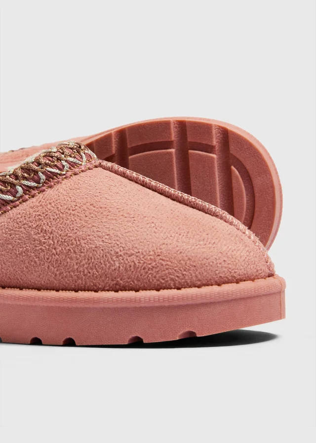 Girls Pink Mule Slippers (Younger 4-12)