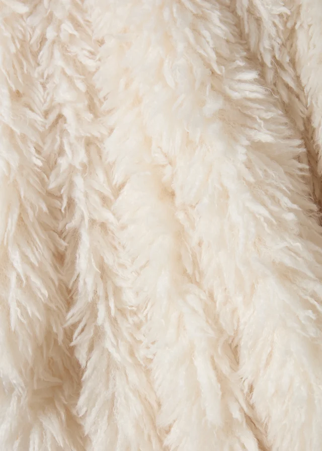 Cream Faux Fur Throw