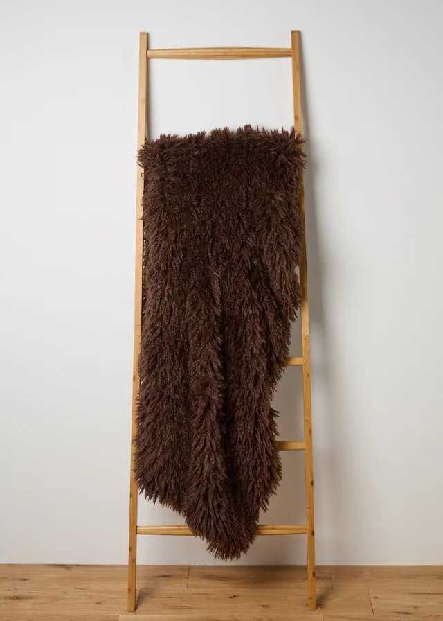 Brown Faux Fur Throw