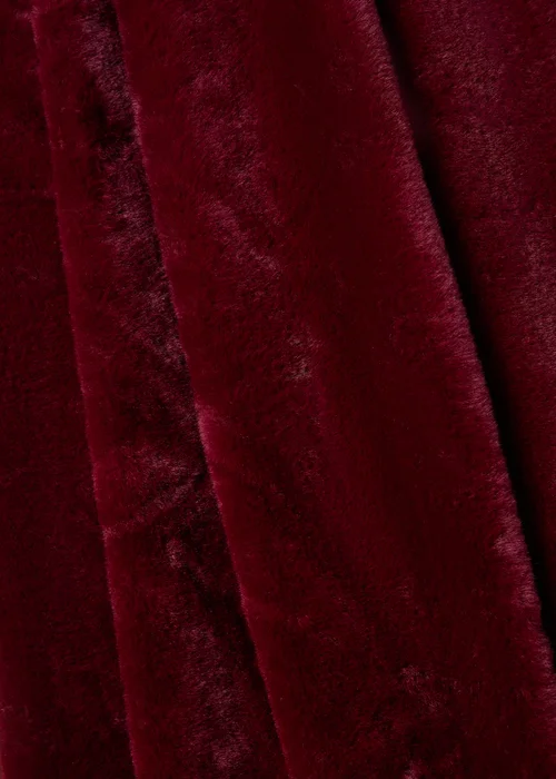 Burgundy Faux Fur Throw Image 2