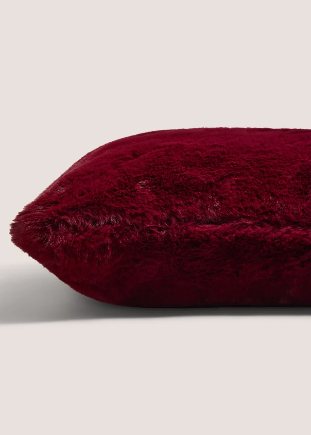 Burgundy Faux Fur Cushion