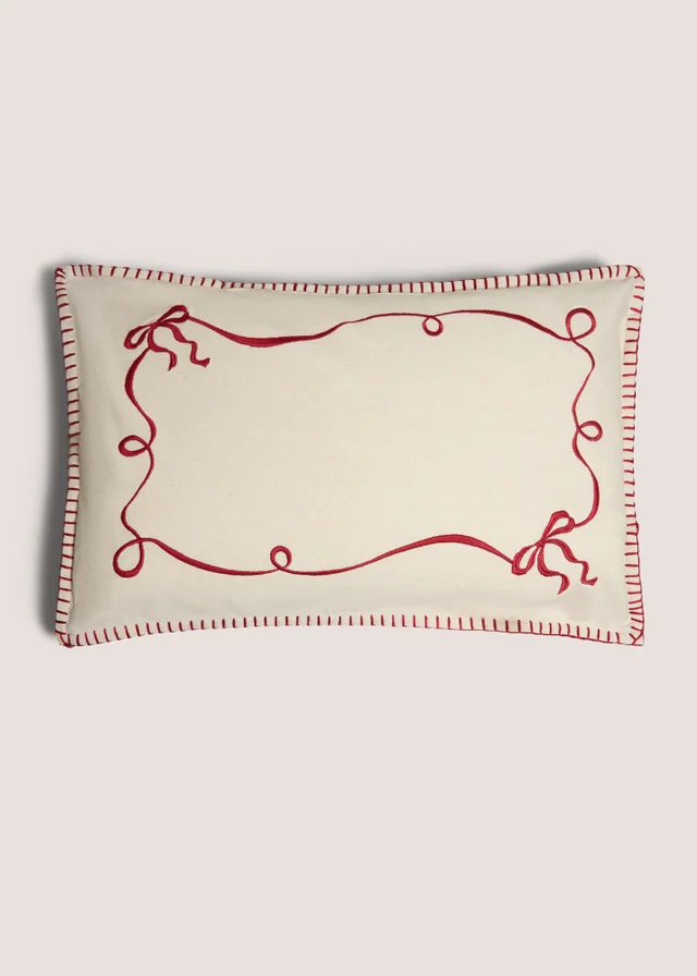Red Christmas Bow Cushion