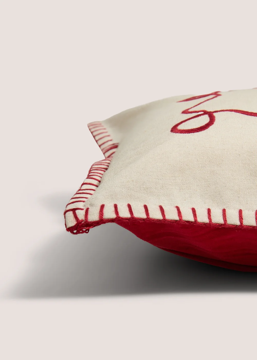 Red Christmas Bow Cushion Image 2