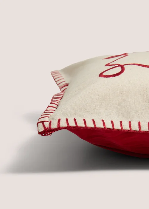 Red Christmas Bow Cushion Image 2