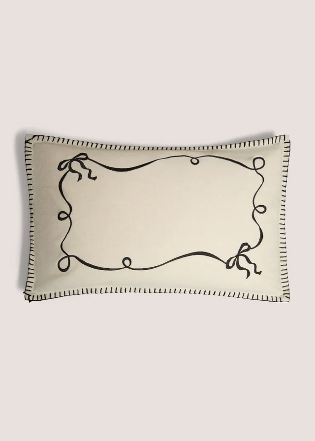 Black Christmas Bow Cushion