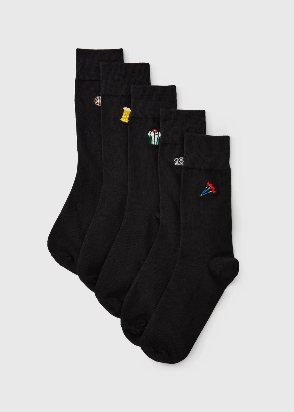 5 Pack Darts Embroided Socks - 6-8.5 Image 1