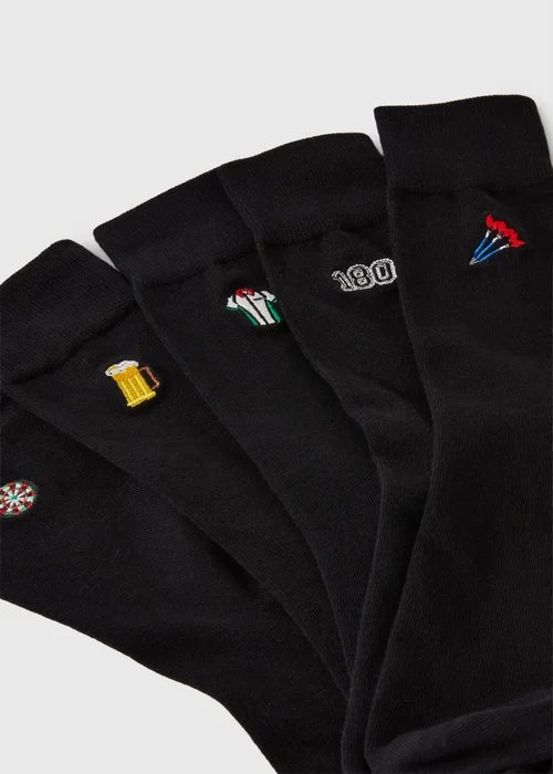 5 Pack Darts Embroided Socks - 6-8.5 Image 2