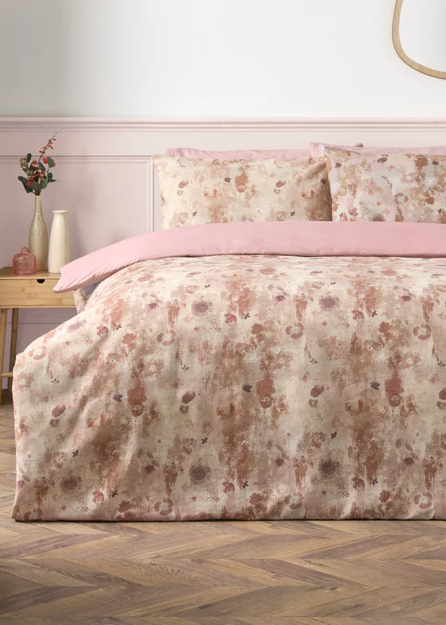 Pink Watercolour Abstract Duvet Set