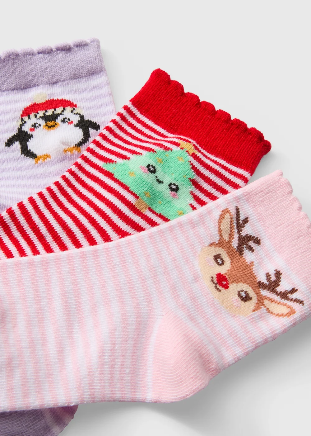 3 Pack Girls Christmas Character Socks (Younger 6 - Older 6.5) - 6-8.5 Image 2