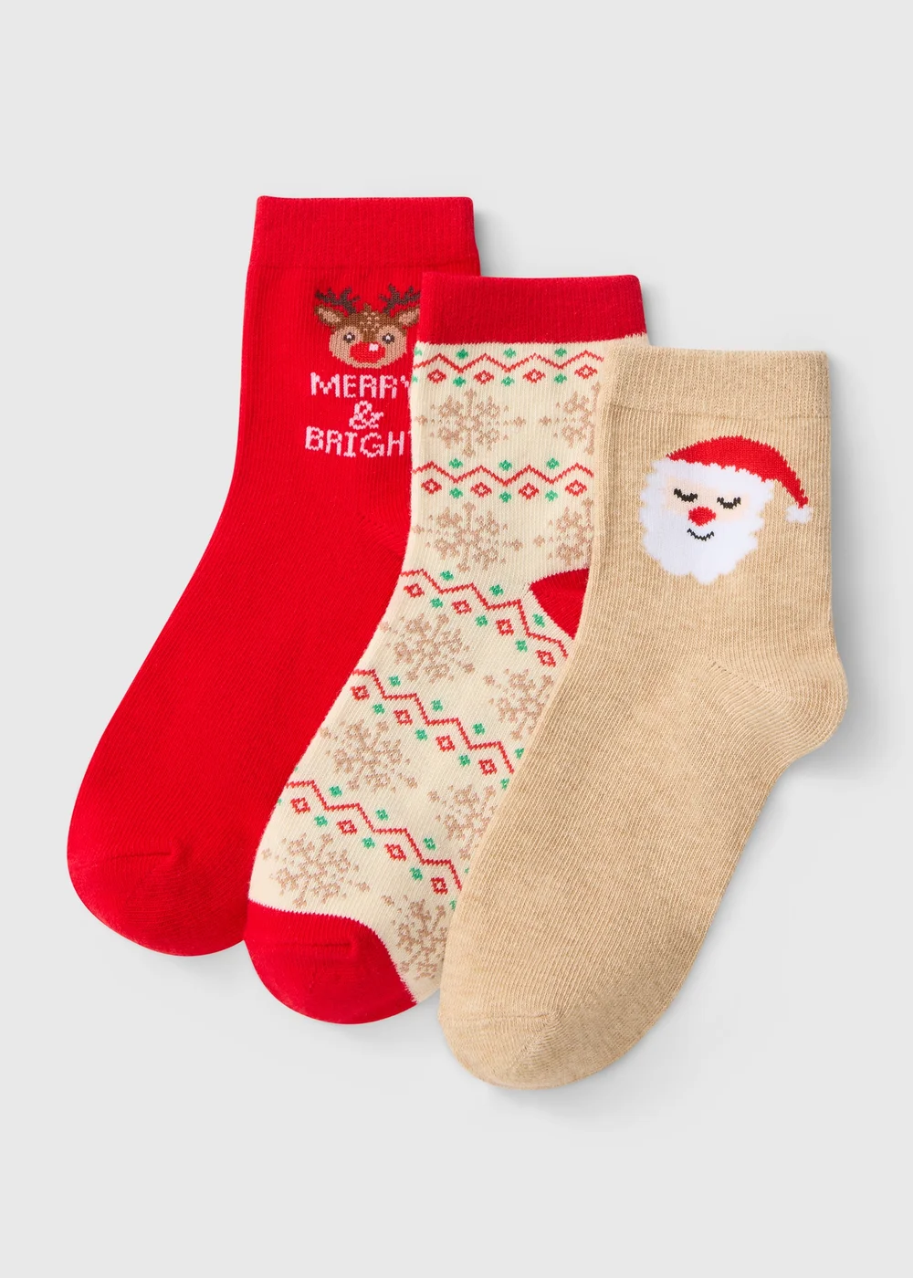 3 Pack Boys Christmas Socks (Younger 6 - Older 6.5) - 6-8.5 Image 1