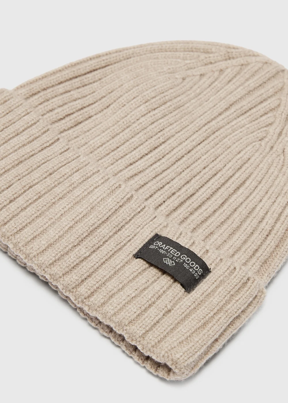 Oatmeal Ribbed Beanie - One Size Image 2