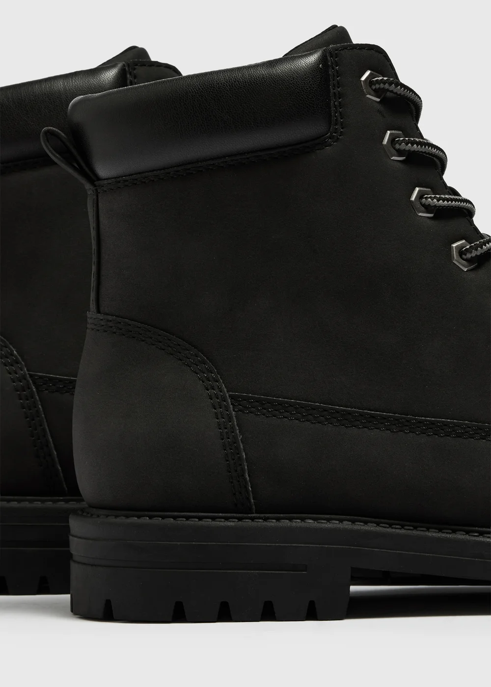 Black Lace-Up Ankle Boots - 6 Image 2