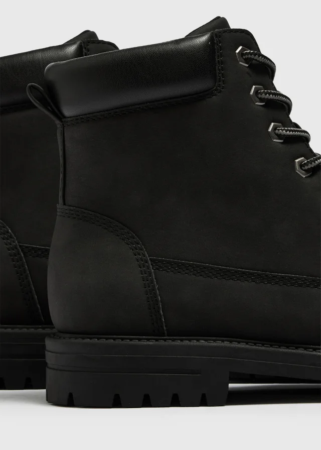 Black Lace-Up Boots