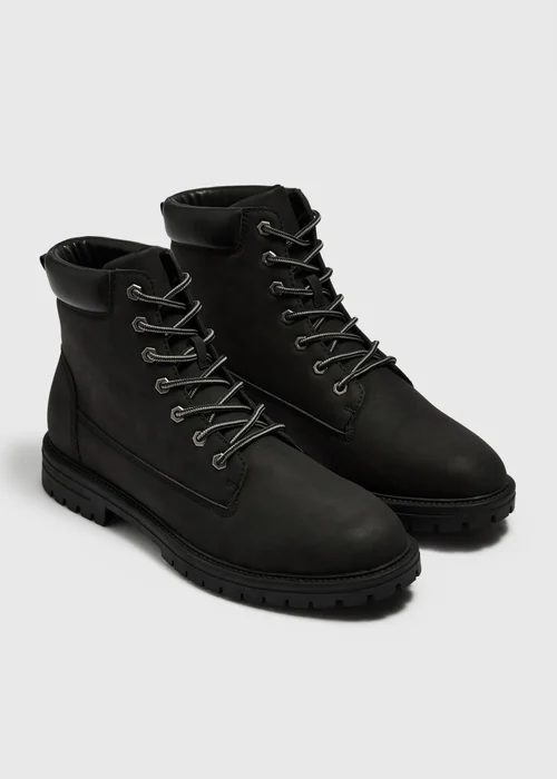 Black Lace-Up Ankle Boots - 6 Image 1