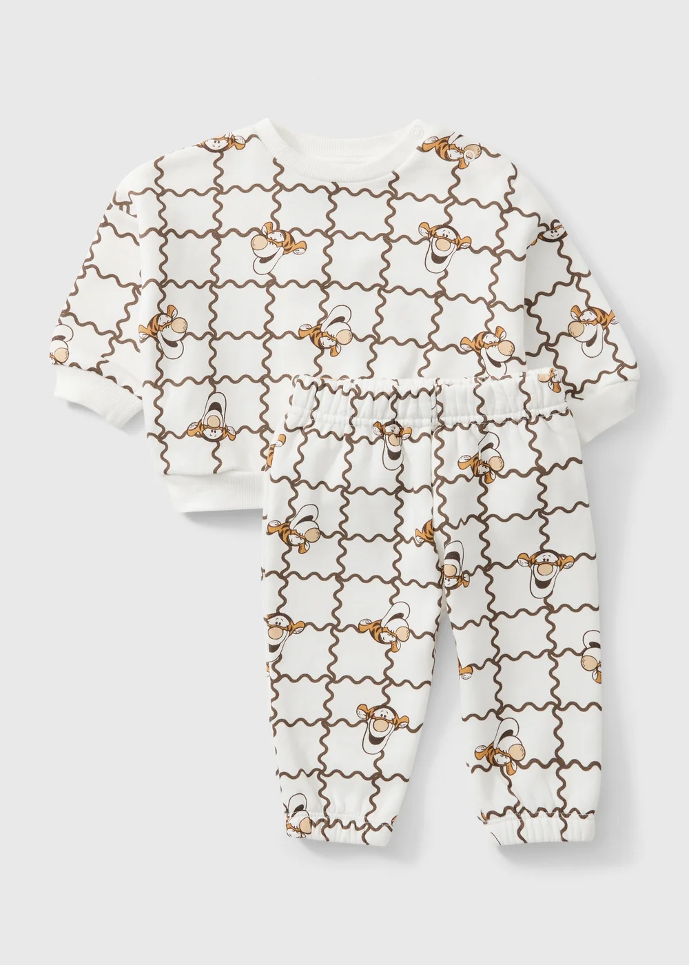 Baby Cream Tigger Top & Bottoms Set (Newborn-18 mnths) - Up to 1 Month Image 1