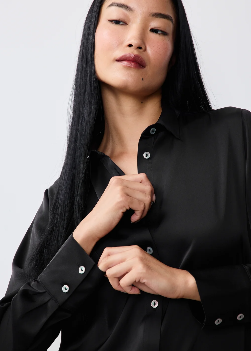 Black Satin Shirt - 8 Image 3