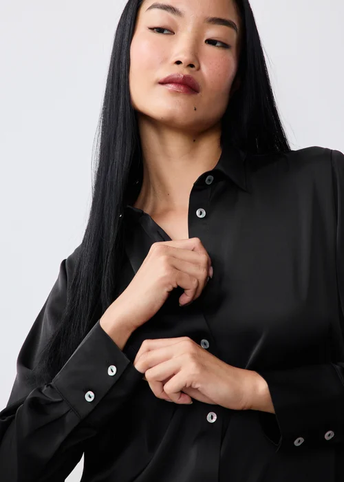 Black Satin Shirt - 8 Image 3