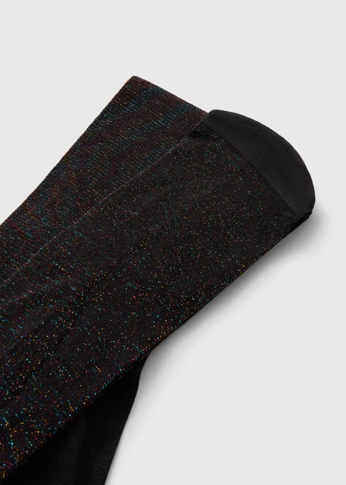 Girls Black Glitter Tights (2-11yrs) - 2-3 Yrs Image 2