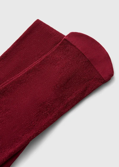 Girls Red Glitter Tights (2-11 Yrs) - 2-3 Yrs Image 2