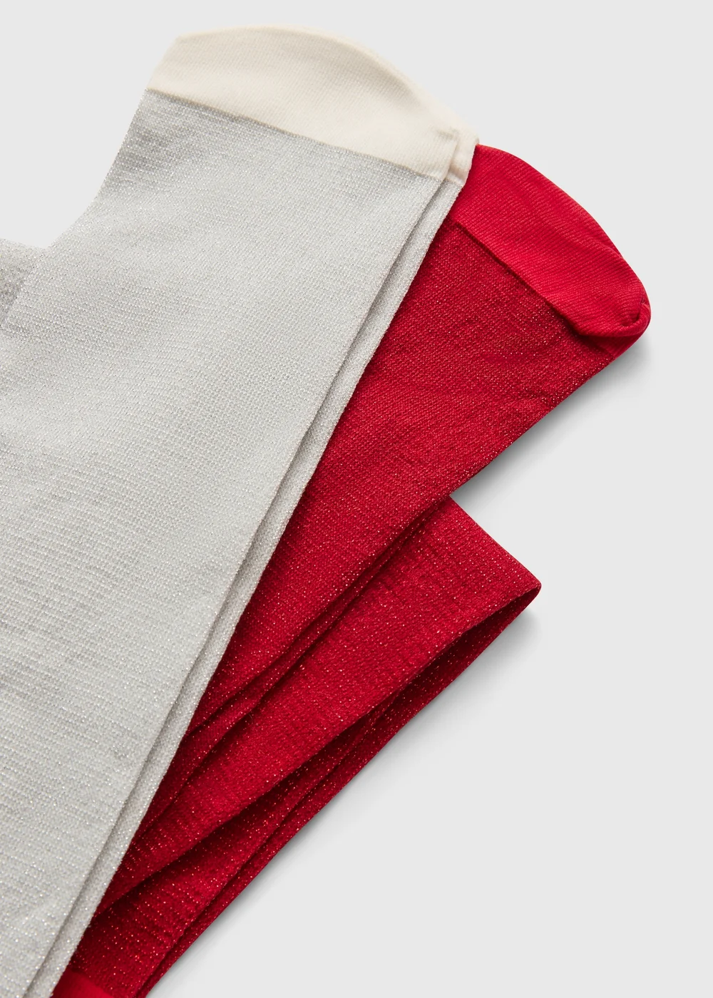 2 Pack Girls Red/Cream Christmas Tights (2-11 Yrs) - 2-3 Yrs Image 2