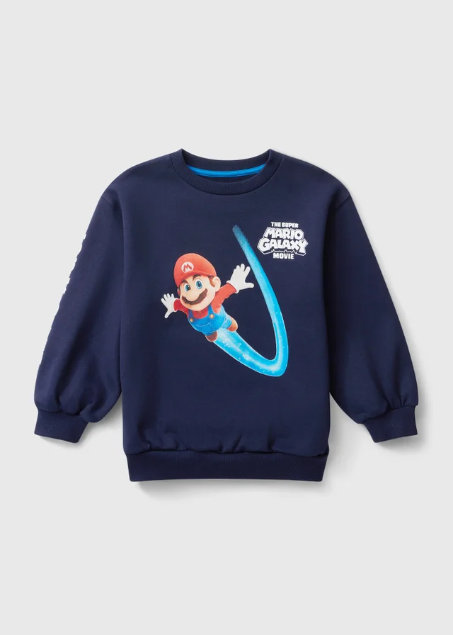 Super Mario Navy Sweatshirt 4-13 yrs)