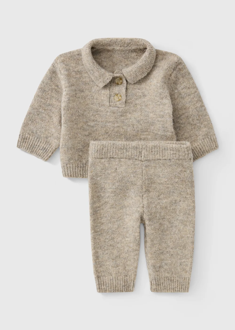 Boys Brown Smart Collar Knitted Set (0-23mths) - Up to 1 Month Image 1