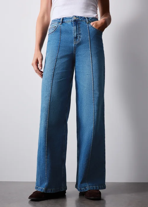 Midwash Exposed Seam Wide leg Jeans - 24/L29 Image 4